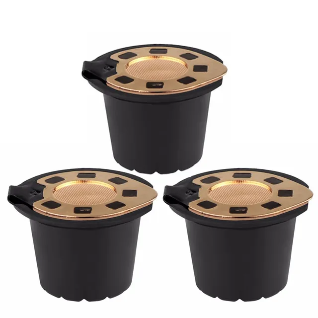 Best Offers  Reusable Nestle Gold for Reusable Nespresso coffee Capsules Compatible with Refilterable Essenza, Inissia, Milk With Free Spoon