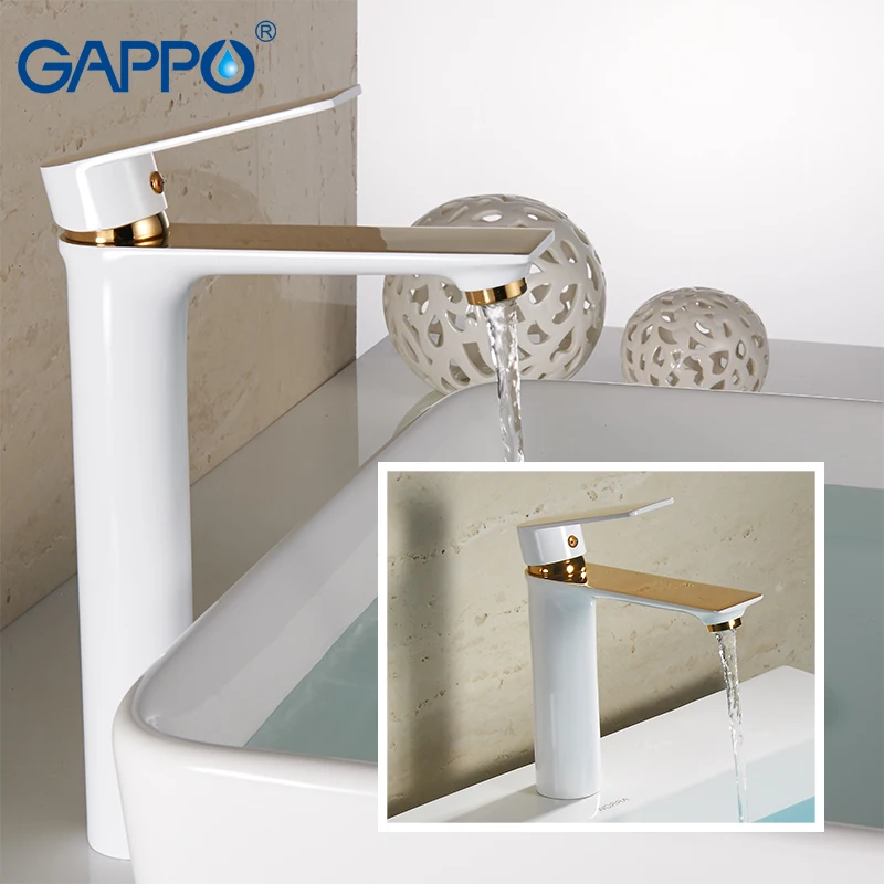 GAPPO Basin Faucets white waterfall faucet bathroom sink mixer basin
