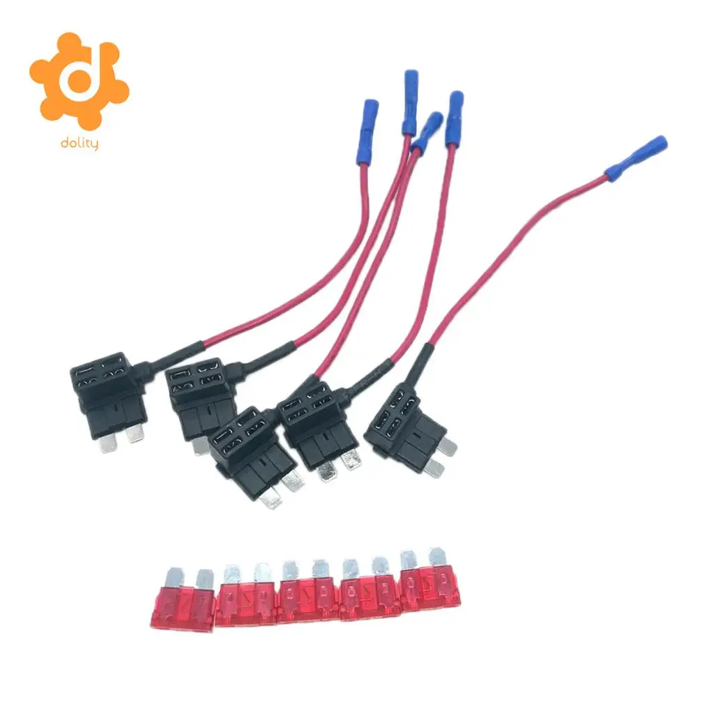 5pcs Car Add Circuit 10A ACU Tap Standard Blade Fuse Box Holder