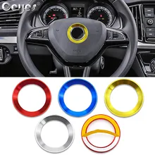 Ceyes Car Styling kierownica naklejka dekoracyjna etui z uchwytem na palec do Skoda Octavia A5 A7 Fabia Rapid Yeti Superb okładka akcesoria