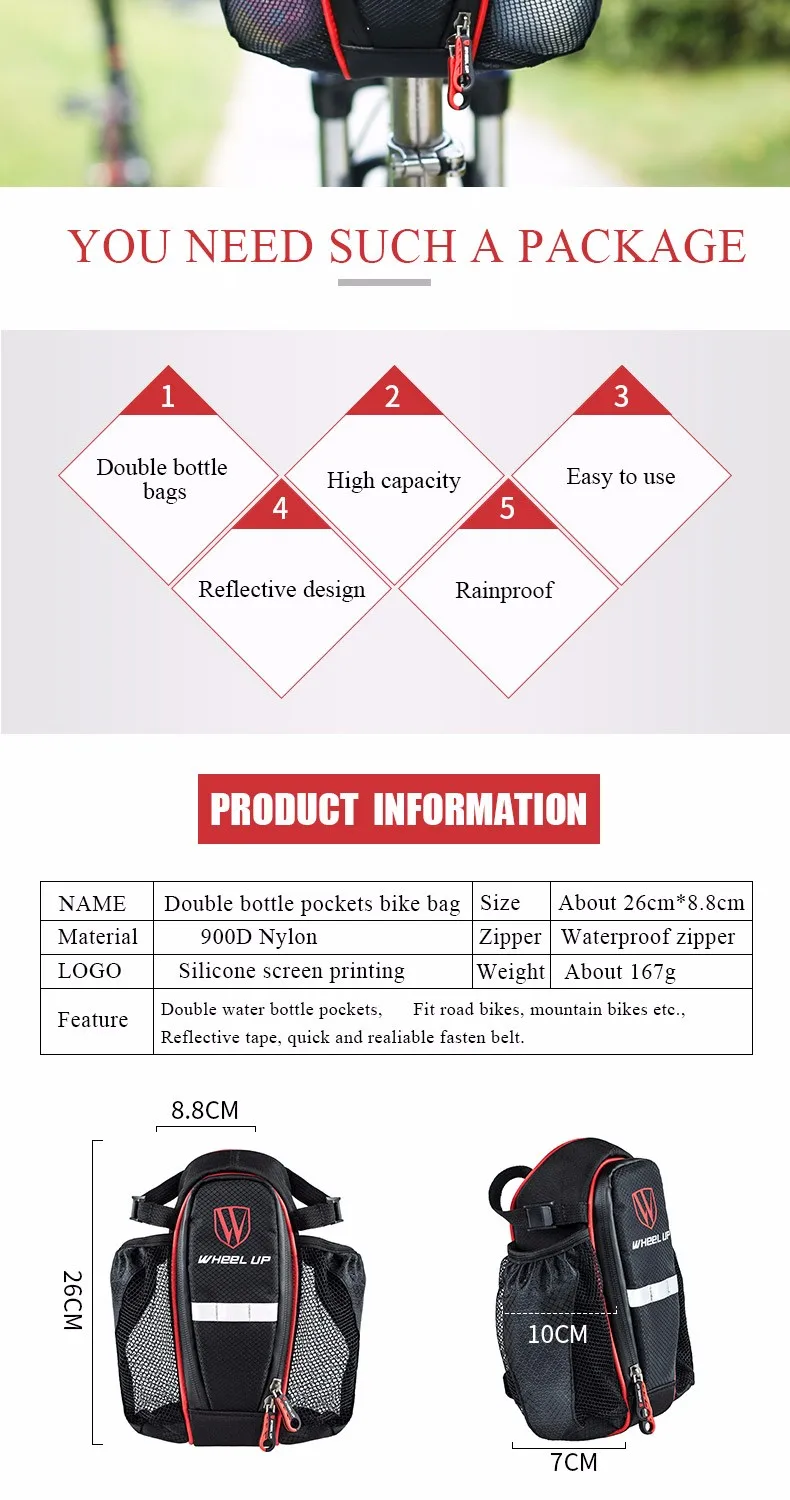 Колеса до 2 кармана велосипед мешок велосипед подседельная сумка для MTB сиденье велосипеда задний Чехол Сумки Бутылку Новый 900D Велоспорт