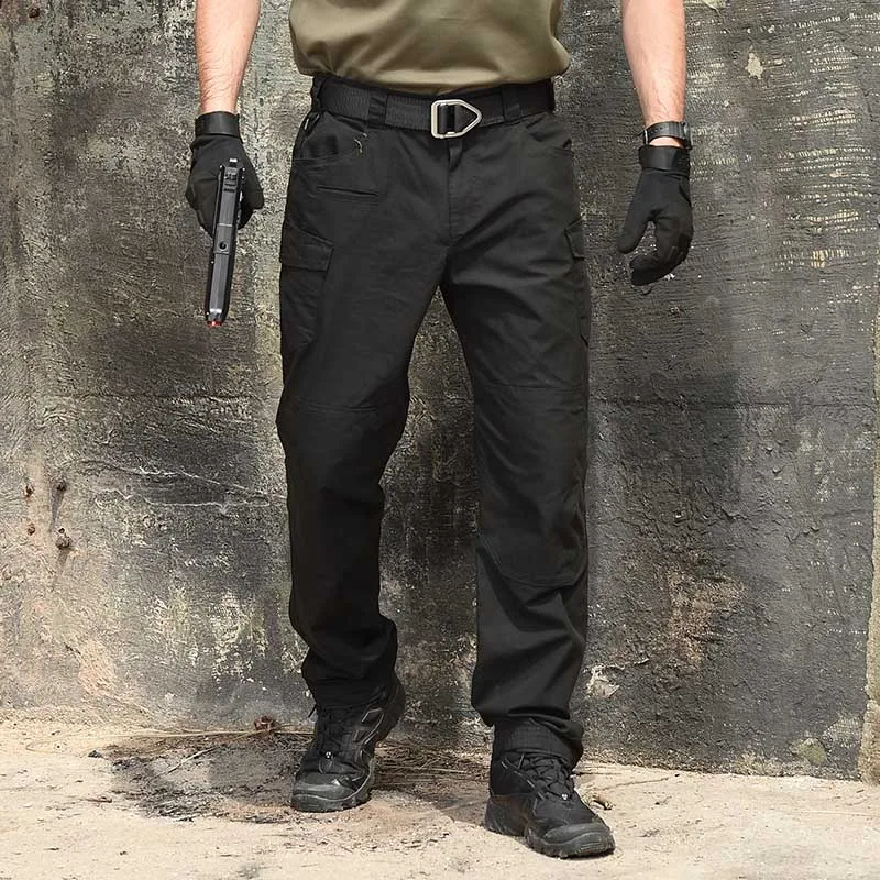 Refire gear тактические брюки карго мужские водонепроницаемые армейские военные брюки SWAT много карманов хлопковые брюки спецназ боевые штаны - Цвет: Black