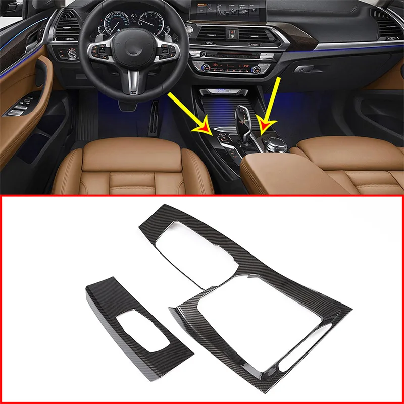 Углеродное волокно Стиль для BMW X3 X4 G01 G02 2018 19 машинный ABS центральной консоли
