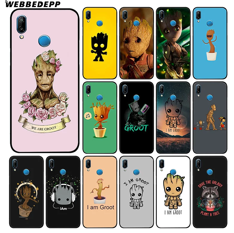 Мягкий чехол WEBBEDEPP Guardians of the Baby Groot для Huawei P30 P20 Pro P10 P9 Lite 2017 P Smart 2019 &amp Nova 3 3i Y9 |