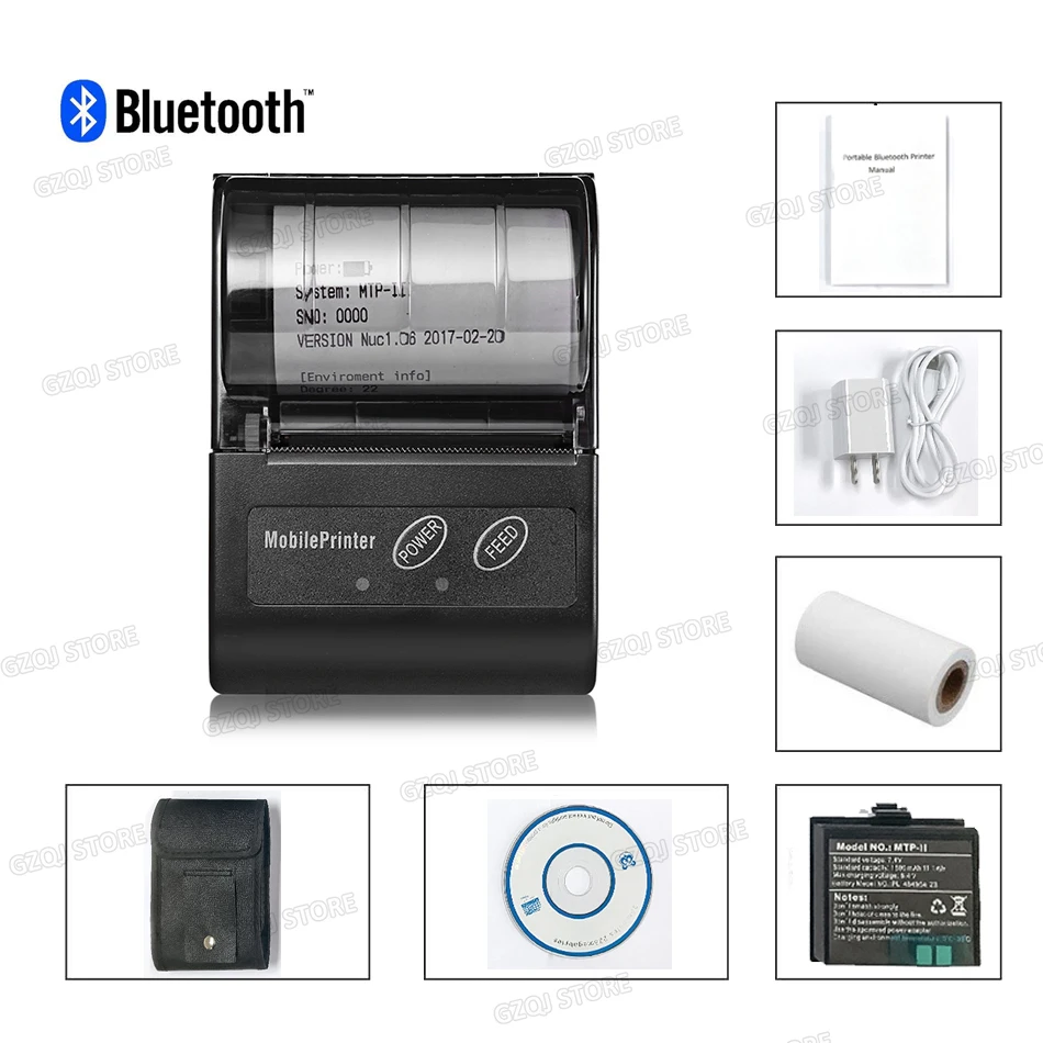 

POS 58MM Portable Mini Bluetooth Receipt Printer Thermal Bill Taxi Printer 58mm For Andirod IOS Windows Decive Phone Printing