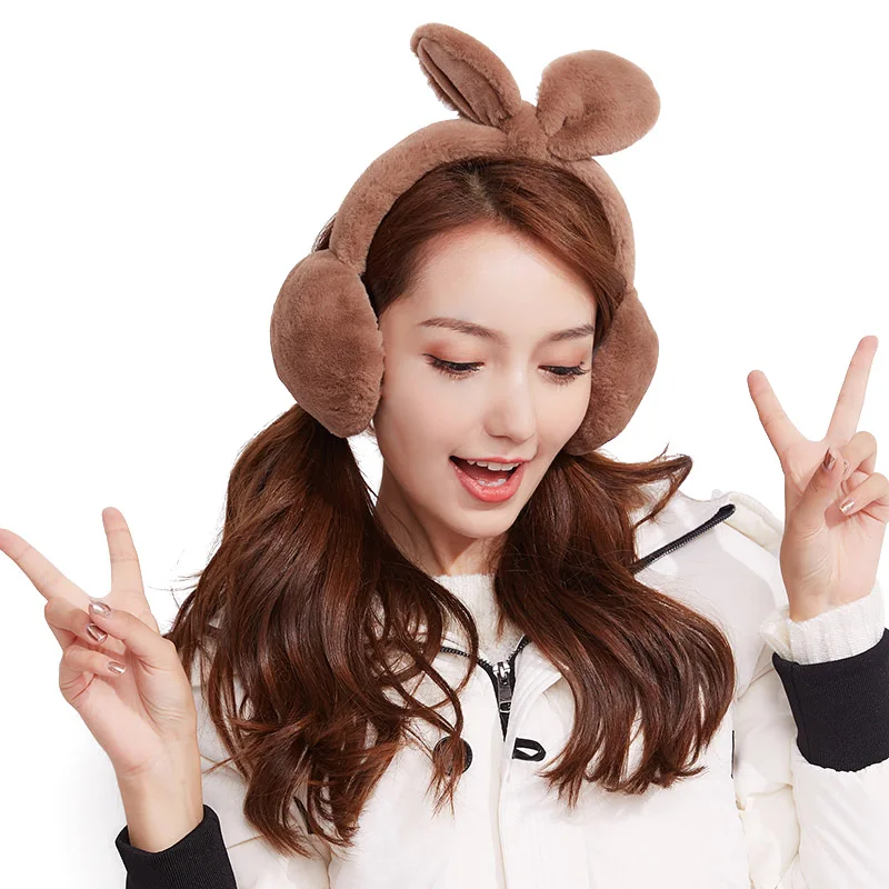 2018 новые осенние и зимние теплые наушники дамы уши кролика в Корейском стиле с милыми ушками защиты плюс бархат ветрозащитный ухо теплым
