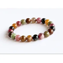 Натуральный микс Турмалин готовой стрейч браслет Круглые бусины 8 мм подходят для ювелирных изделий DIY бусины