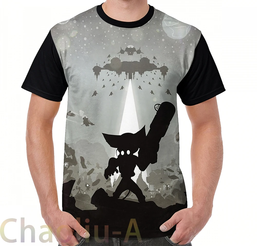 

Ratchet and Clank - Showdown T-Shirt men funny printed t shirt women tops tees Short Sleeve Casual tshirts