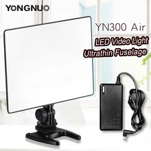 Yongnuo painel de luz de led para fotografia, luz de led para casamento yn300 air 3200k-5500k, adaptador de alimentação para fotografia de vídeo