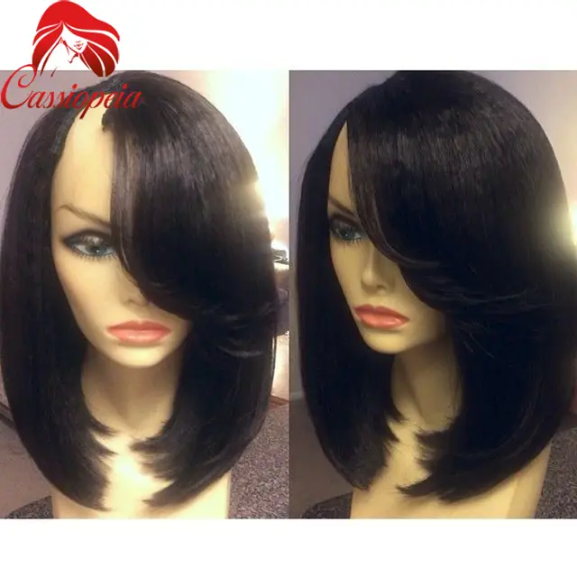 Virgin Yaki Bob U Part Wig Glueless Brazilian Virgin U Shape Wig