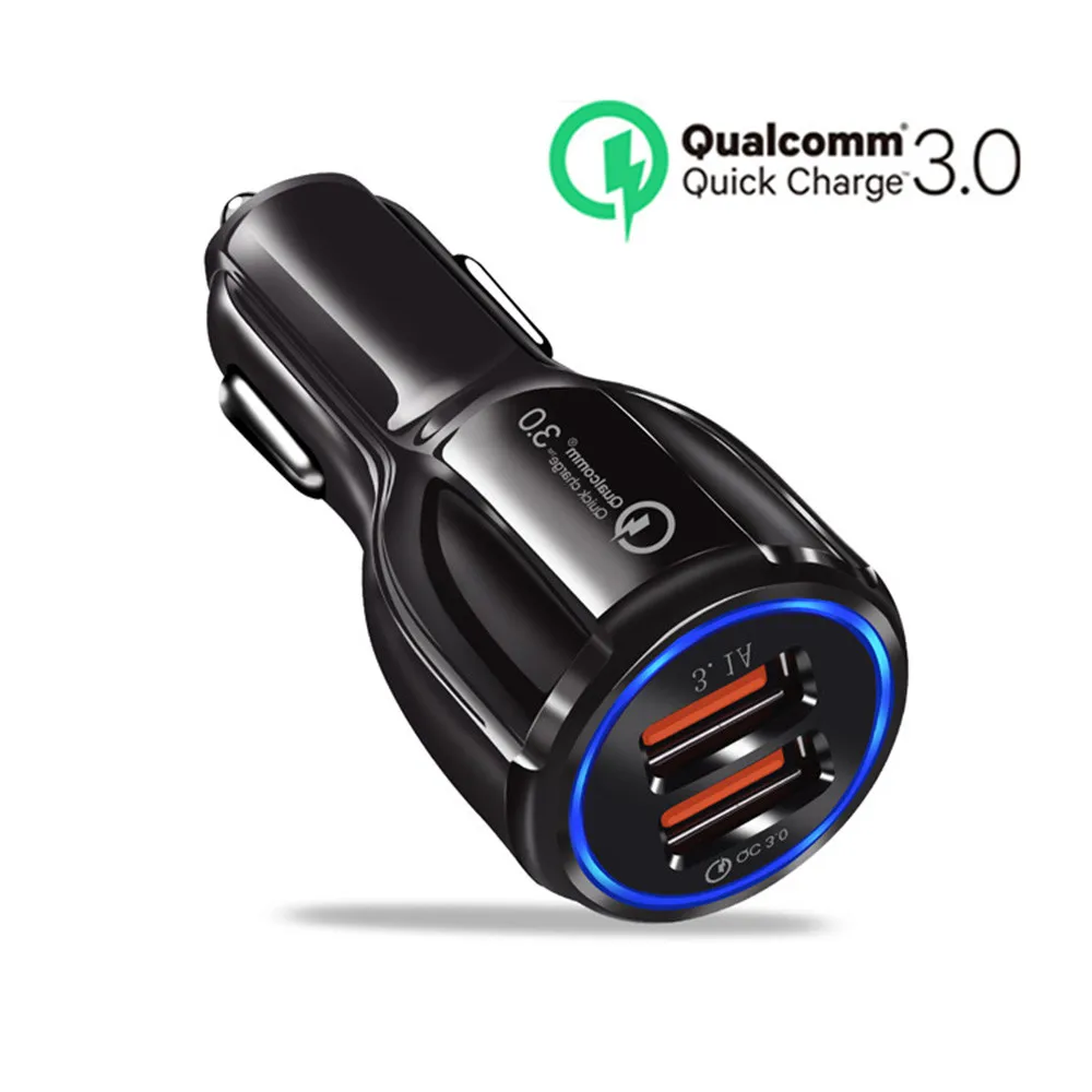 

Car Charger Dual USB Quick Charge 2.0 3.0 For Samsung S8 S9 S10 QC 3.0 Phone Charger Adapter Car-Charger For Xiaomi mi 9 iPhone