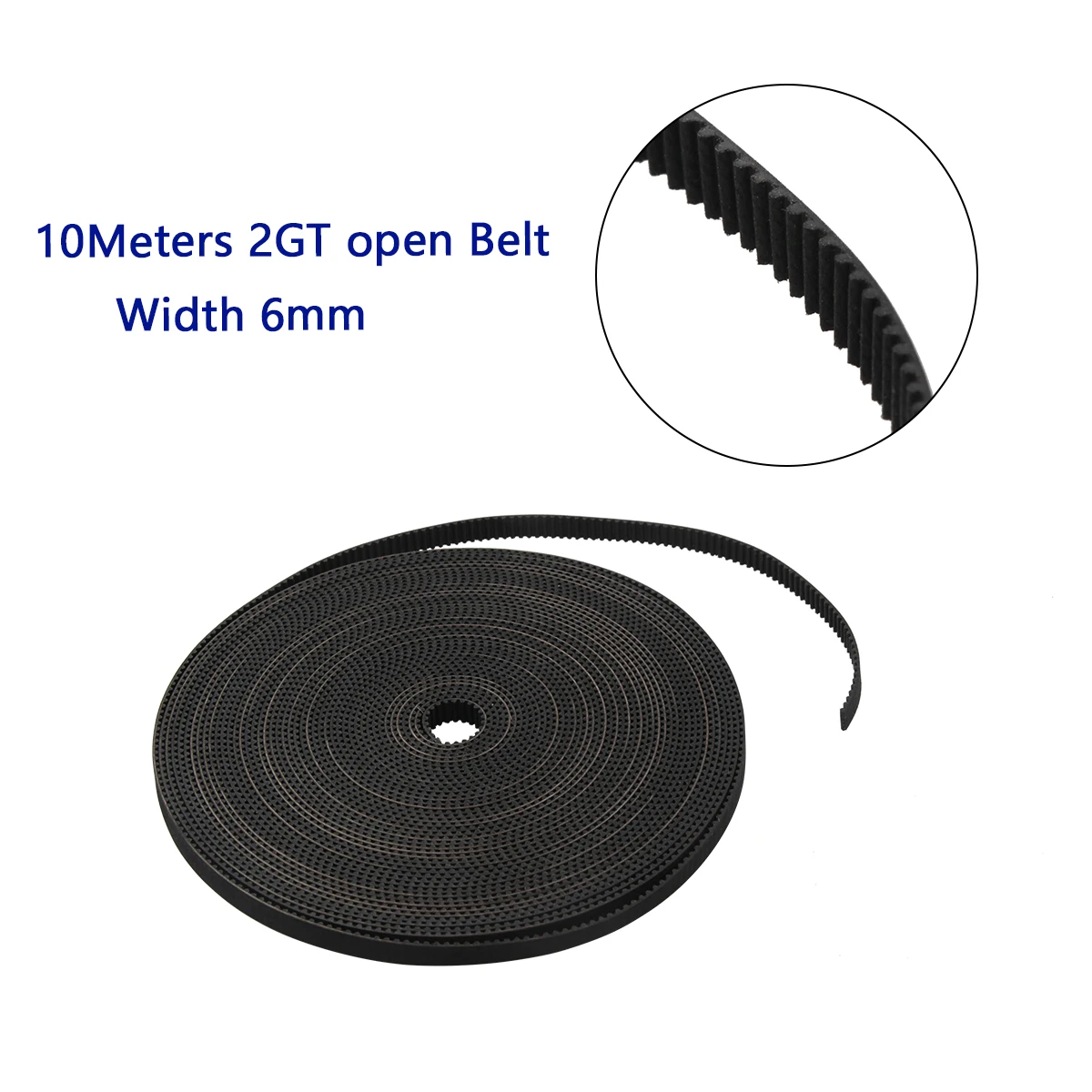 

10M GT2 timing belt width 6mm Rubber 2GT-6mm used in linear drive Small Backlash belt pulley for 3d printer