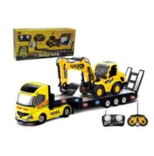 2PCS /Set Big Remote Control Truck+RC Excavator Detachable Kids Electric Big Rc truck Trailer Remote Control Wireless Truck Toy