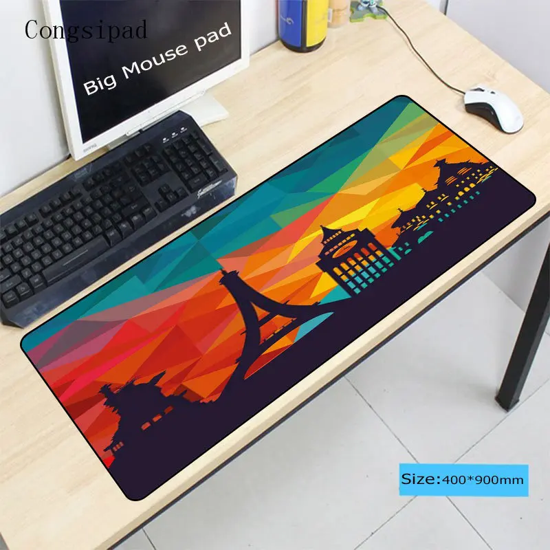  Congsipad Colorful Tower Landscape Anti-Slip Laptop PC Pad Mat Large Lockedge Rubber MousePad For C