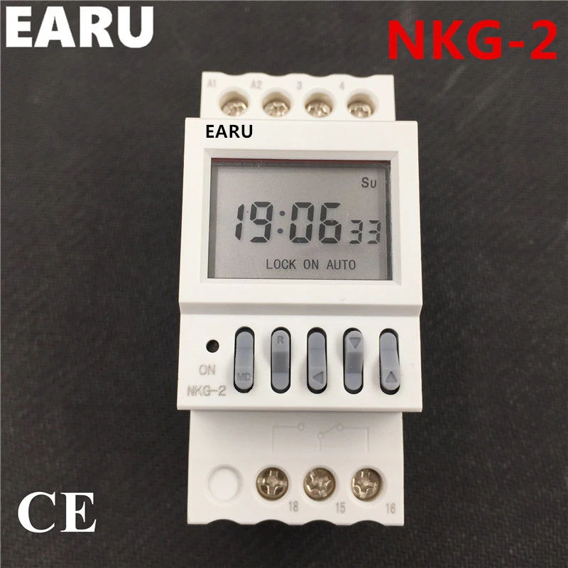 

NKG-2 NKG2 LCD Microcomputer Digital PROGRAMMABLE Timer Time Relay Switch DIN RAIL 1s-198h 16Groups Cycle Street Lamp Controller