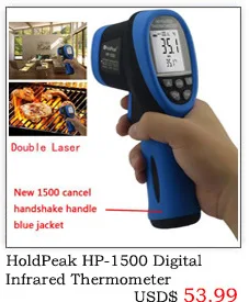 Двойной лазерный HoldPeak hp-1500 цифровой инфракрасный термометр-50~ 1500 Бесконтактный Температура метр пистолет ЖК-дисплей Дисплей термометр термометр цифровой