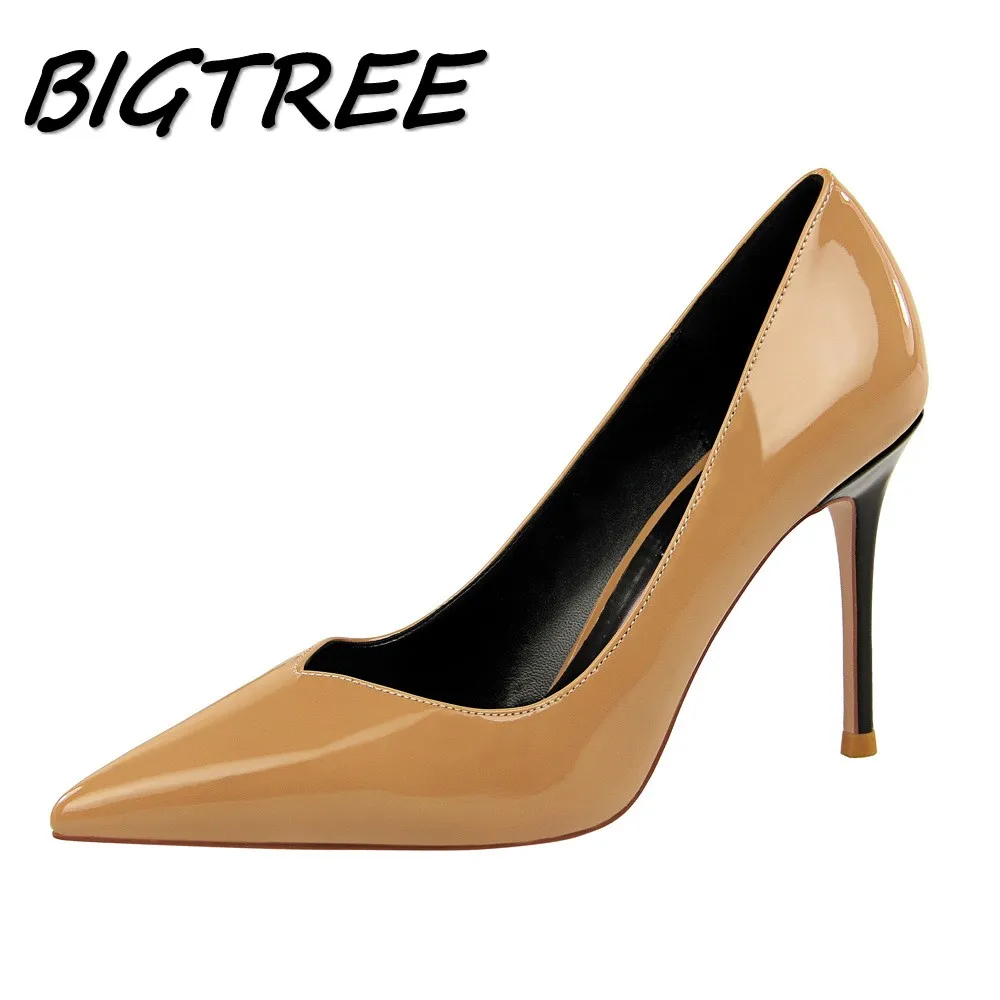 baratas BIGTREE Mulheres Do Dedo Do Pé Apontado Sandálias de salto Alto Sapatos de Verão Mulher Bombas Senhoras Moda Festa Sexy OL Rasa Sapatos Única Fêmea