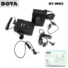 BOYA BY WM5 Pro Wireless Lavalier Lapel Microphone System for DSLR Camera Camcorders Audio Recorder