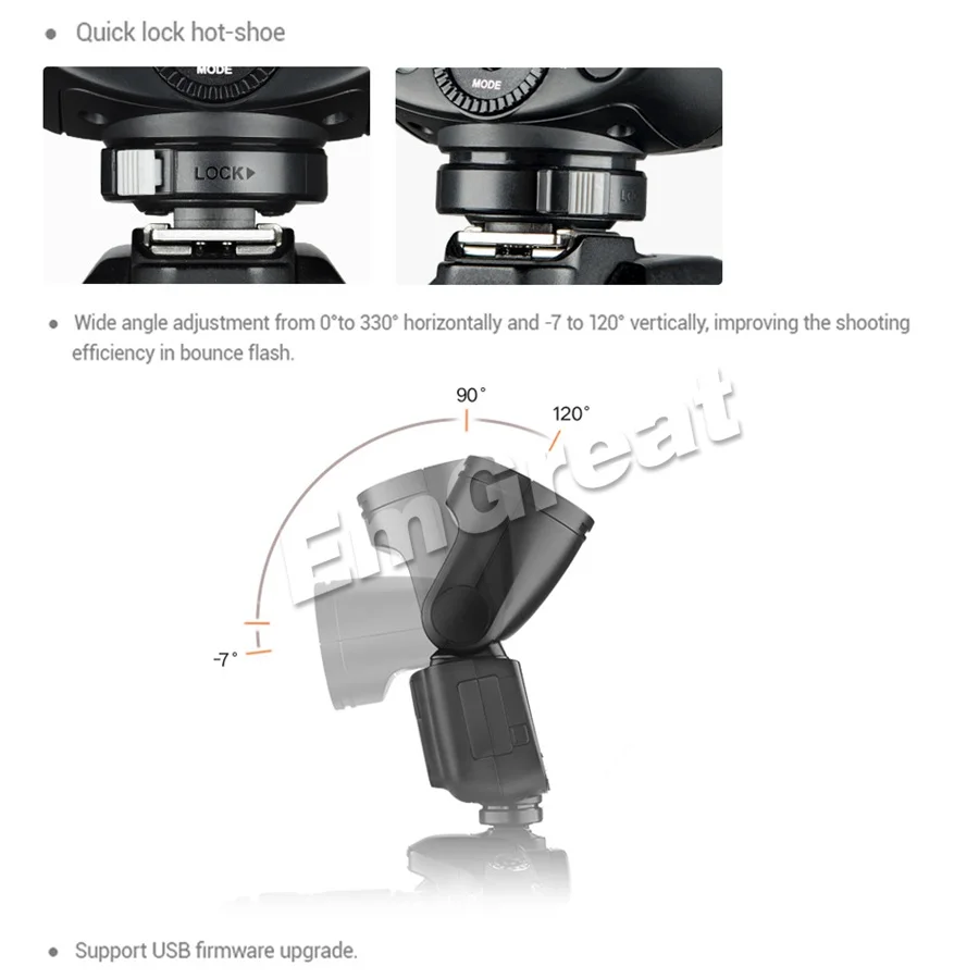 Instock Godox V1 V1C круглая головка на вспышка для фотоаппарата Вспышка ttl 1/8000 HSS с батареей для камеры Canon 6D 80D 600D 5D 70D