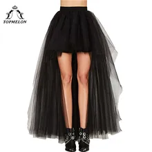 TOPMELON женская панк-юбка, женская готическая фатиновая юбка, летняя длинная юбка в стиле стимпанк, бальное платье, черная сетка, юбки для танцев и вечеринок