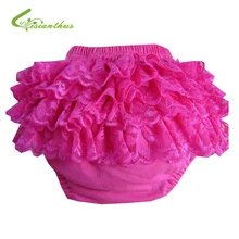 Детские хлопковые шаровары с оборками, многослойные детские подгузники, кружевные шорты с цветочным рисунком для новорожденных милые летние штаны для малышей реквизит для фотосессии