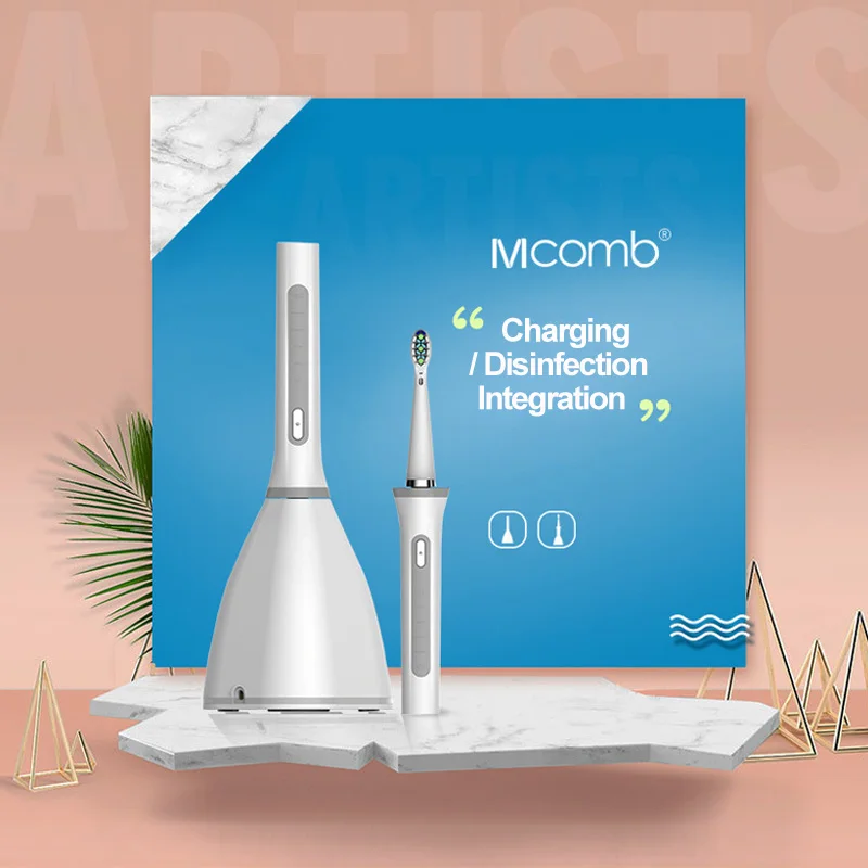 

Sonic Electric Toothbrush adult Smart Timer wireless charge Rechargeable tooth brush IPX7 Waterproof with 2pcs Replacement heads