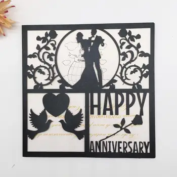 

25pcs/lot Bride and bridegroom happy Wedding Invitation Card Birthday Party Invite Dinner Decorations Greeting Card