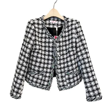 

2019 new high quality Runway Fashion Designer women Tweed jackets Winter Autumn ladies coat woolen beaded self-cultivation Suit