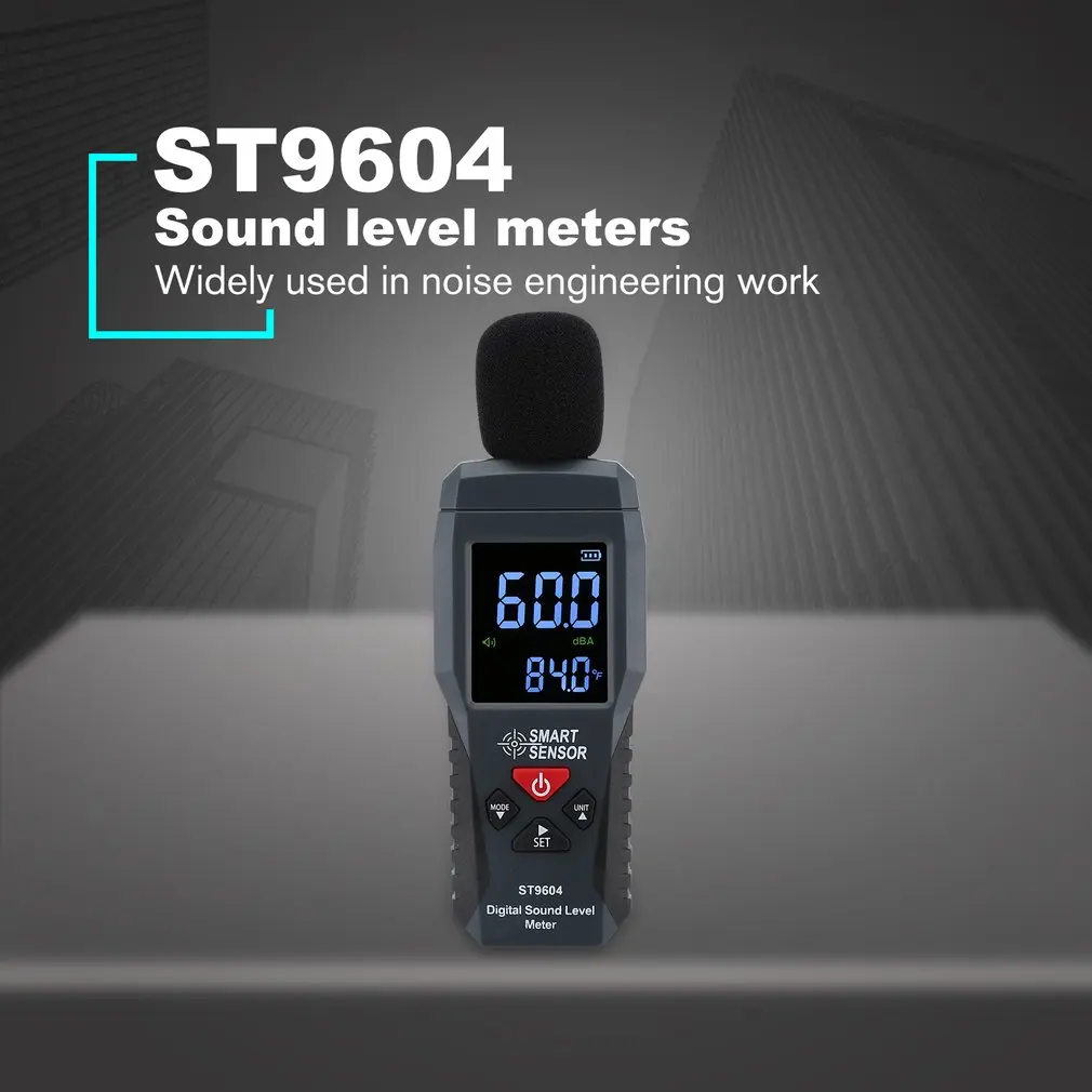 

SMART SENSOR Digital Sound Level Meters 30~130dB Noise Detector Decibel Meter Logger Digital Diagnostic Tool ST9604