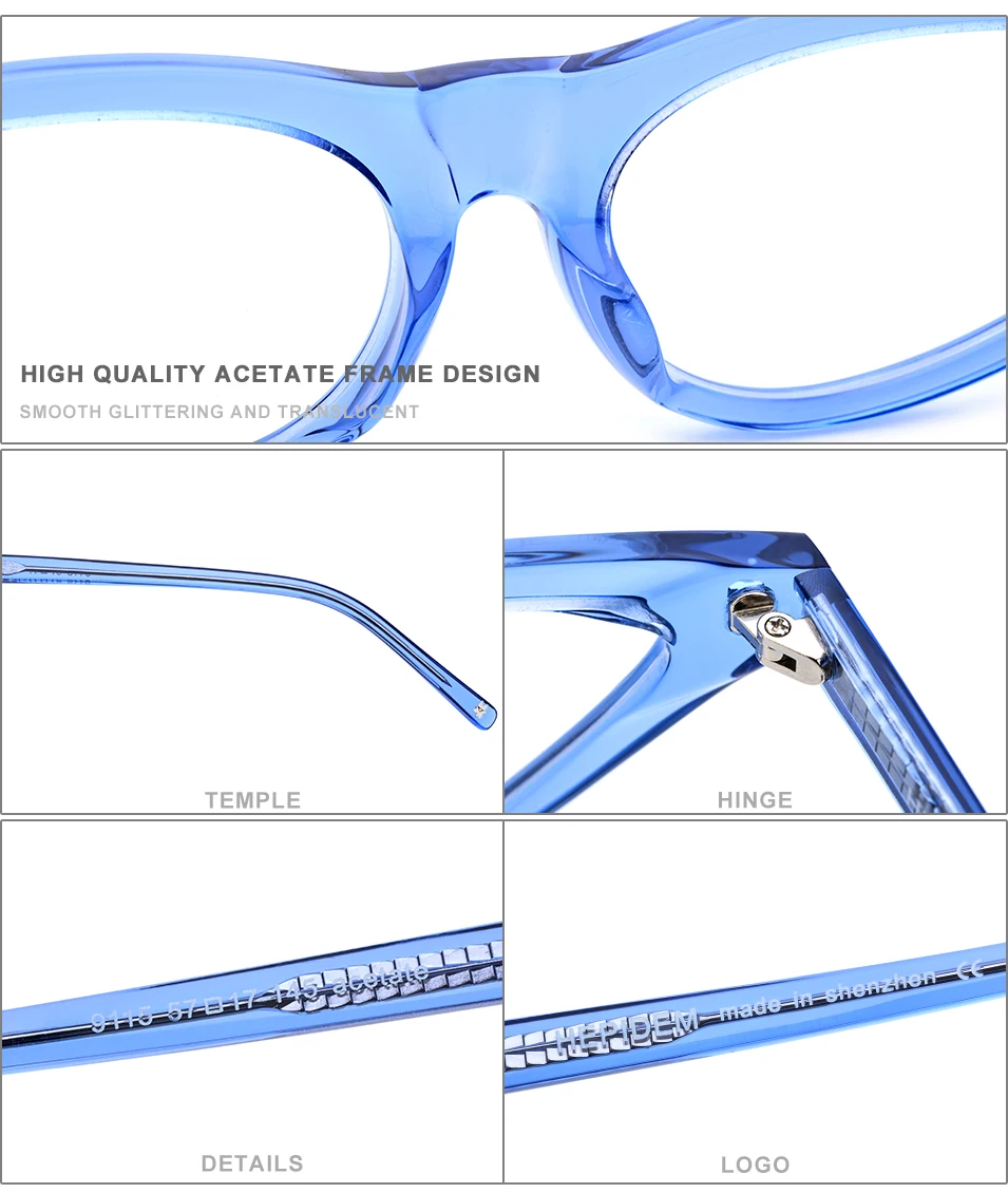Ацетатная оправа для очков кошачий глаз, женские брендовые дизайнерские оптические очки для близорукости, прозрачные очки 9115