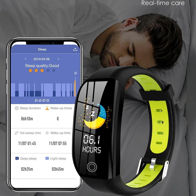 Умный Фитнес браслет F21 с пульсометром трекер активности шагомер Smartband для мужчин