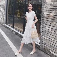Women Tulle dress Fashion Elastic High Waist Mesh Tutu dress Pleated Long Dress Midi dress on promote