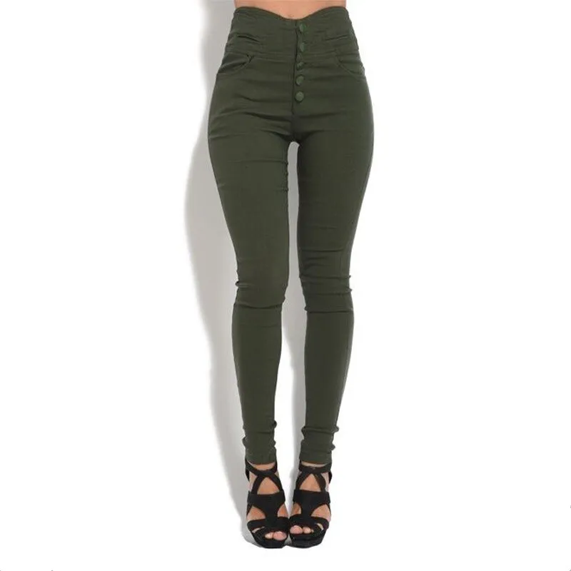 BornToGirl, сексуальные джинсы-карандаш с высокой талией, леггинсы для женщин, лето, осень, черные, коричневые, зеленые штаны, леггинсы