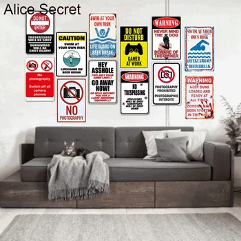 

New Warning Metal Tin Sign No Photo Metal signs Home Garage Shop Pub Metal Plates Plaque Poster Wall Art Poster