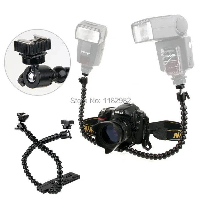 Photo Studio Dual Arm Flash Bracket for Canon for Nikon for Sony for