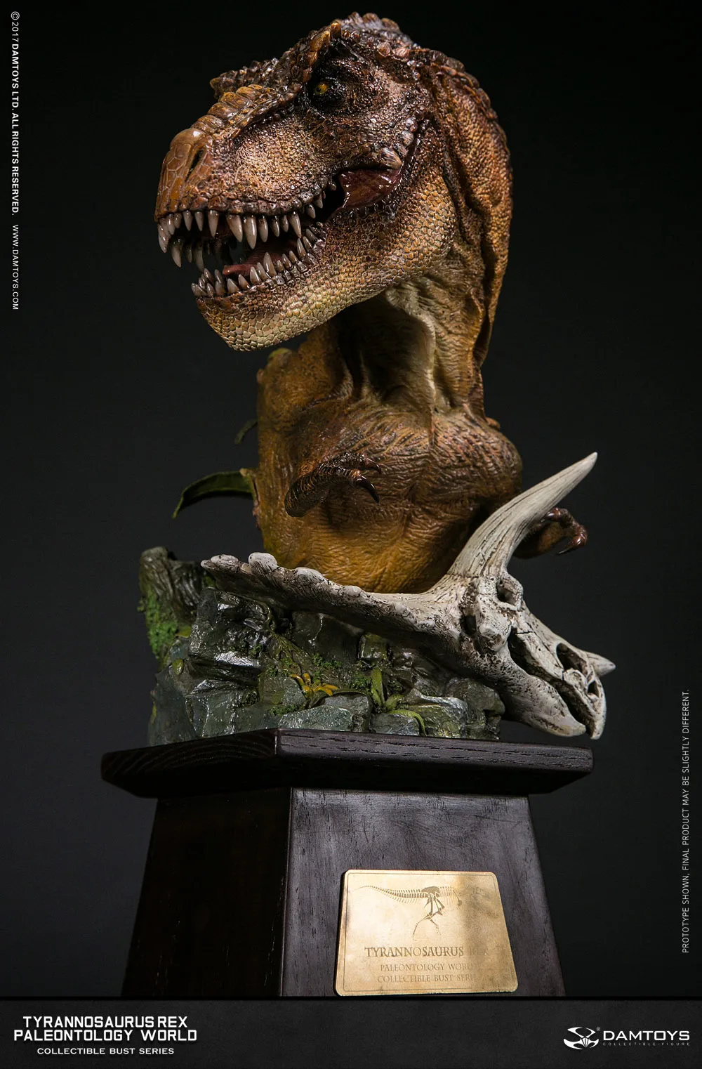 Коллекция статуй из мультфильма DAMTOYS MUS001A/MUS001B Tyrannosaurus T-Rex Bust PolyStone - Цвет: A