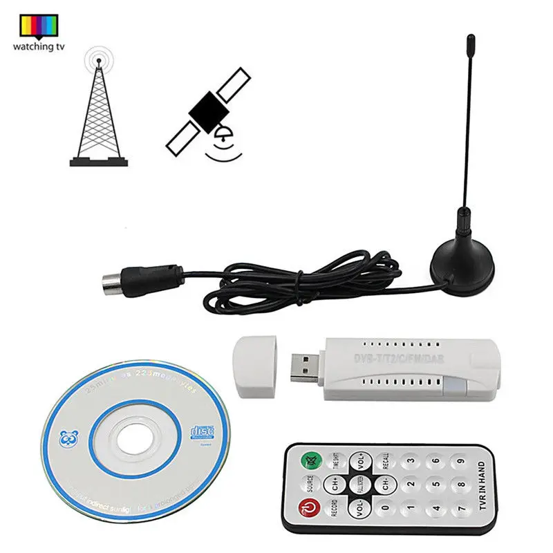 Новинка цифровой флэш приемник DVB T адаптер USB 2 0 для телевизора HD с антенной пульт