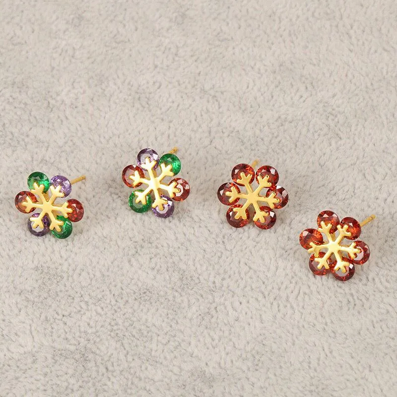 MxGxFam разноцветные/красные циркониевые серьги-гвоздики для женщин в цветочном стиле 24 k цвет чистого золота экологический хвост медь AAA