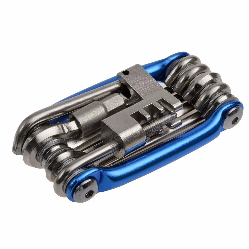 21Hot ROCKBROS High Hardness Premium Alloy Bicycle Pocket Repair Tools 11 in 1 Set Folding Mini Multifunction Cycling Bike Tools