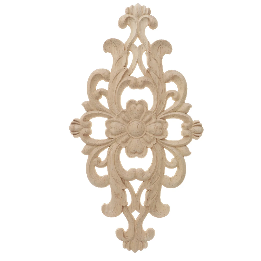 Wooden Carved Corner Applique Frame Furniture Craft Cabinet Corner Onlay Mouldings Handcraft Decor
