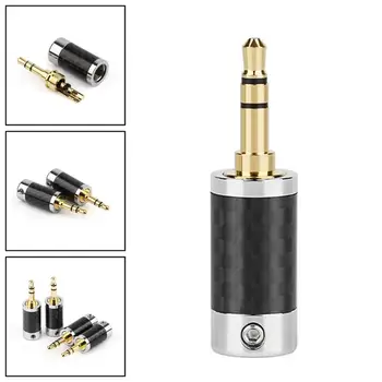 

Areyourshop 3.5mm 3 Pole Stereo Carbon Fiber Headphone Plug Audio Male Jack