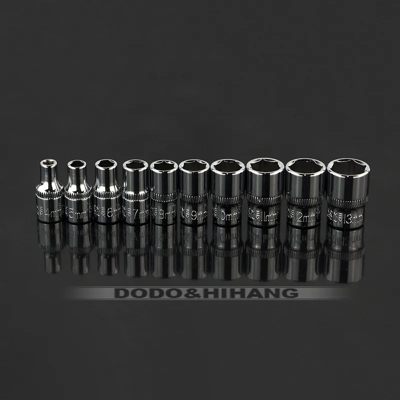 12-pieces-1-4-4-13mm-Socket-Wrench-head-metric-socket-set-kit-bolt-hexagon 4