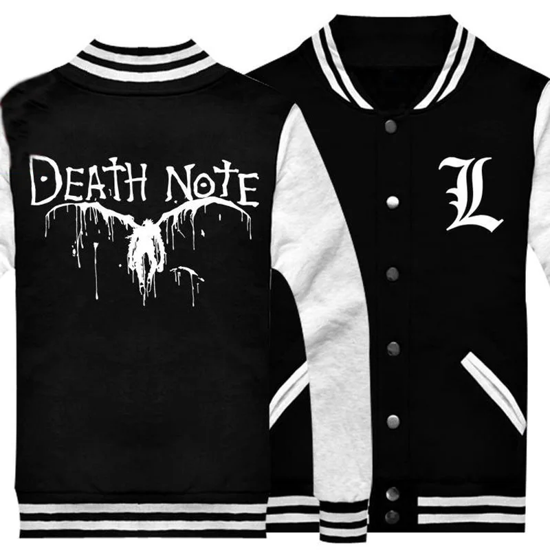 Death Note куртка пальто повседневная мужская одежда осень зима однобортный бейсбольный Свитшот