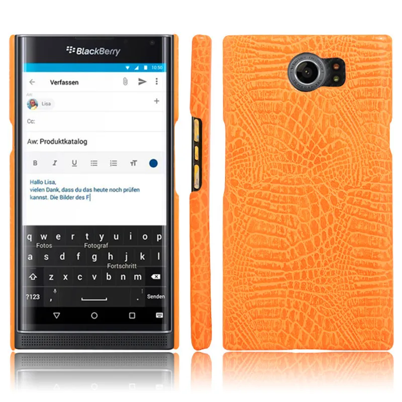 For Blackberry Priv STV100 Case Crocodile Grain Hard PC+PU Leather