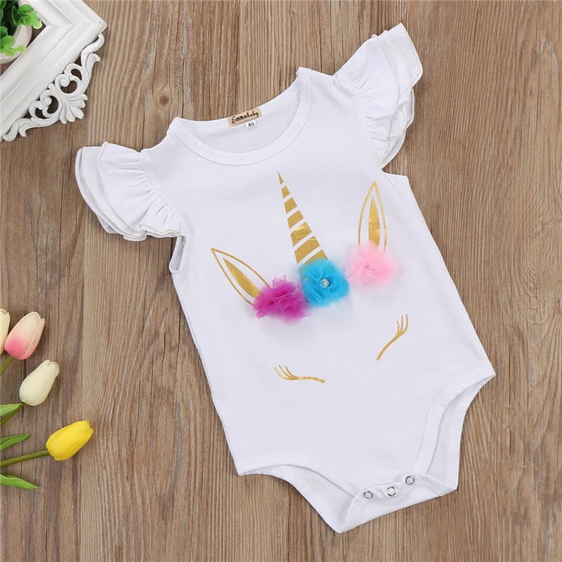Lovely Newborn Infant Romper Kids Baby Girl Unicorn Romper Clothes Long Sleeve Ruffles Jumpsuits Clothes 2017 New Cute Body Suit Lovely Newborn Infant Romper Kids Baby Girl Unicorn Romper Clothes Long Sleeve Ruffles Jumpsuits Clothes 2017 New Cute Body Suit