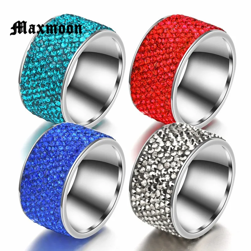 Женское кольцо из нержавеющей стали Maxmoon элегантное обручальное с 8 рядами