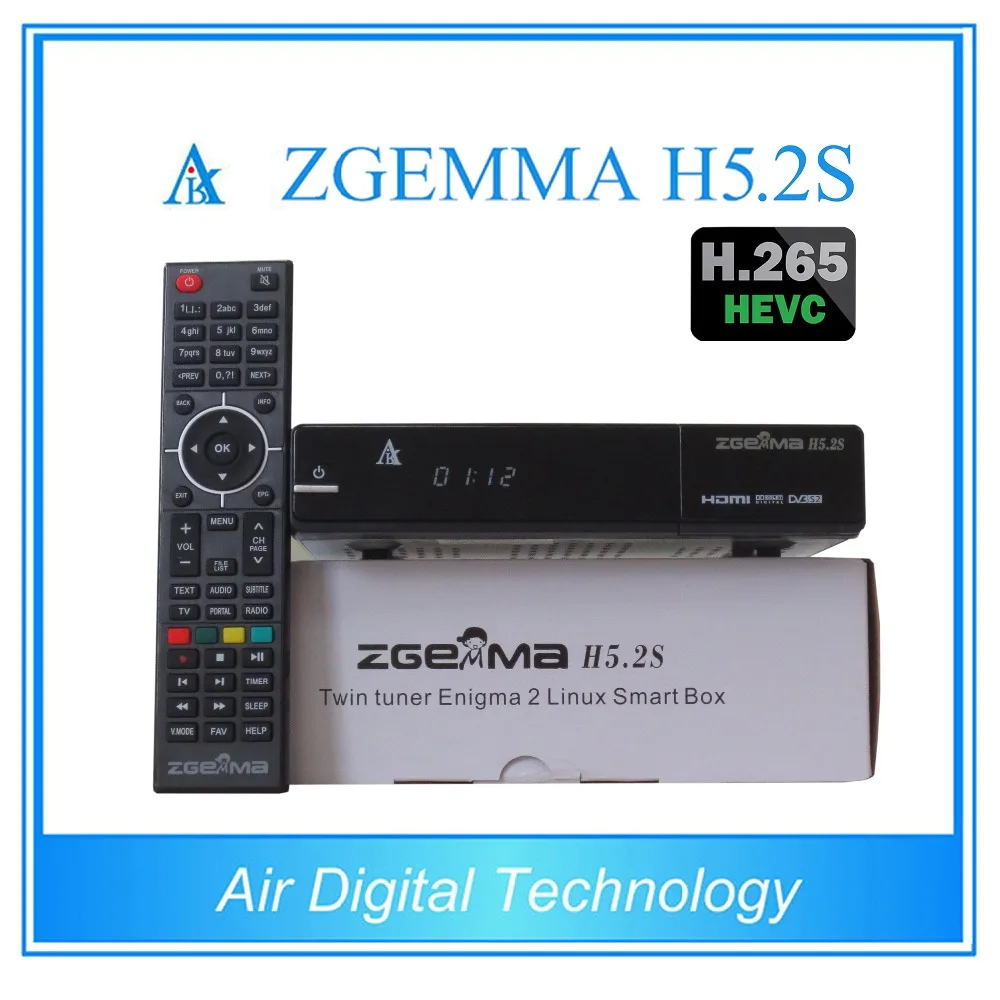 20 pcs/lot zgemma h5.2s newest Bcm73625 fastest running satellite tv receiver twin tuner dvb s/s2 support h.265 video decoding