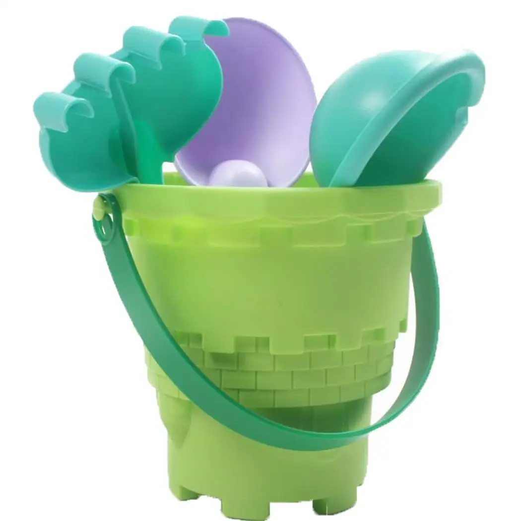  soft Silicone beach toys for children SandBox Set Kit Sea sand bucket Rake Hourglass Water Table pl