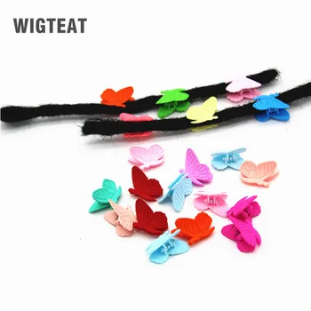 

20pcs/pack Colour Butterfly hair Clip Dreadlock Beads Clips Cuff For Braiding Plastic Hair Extension Accessories