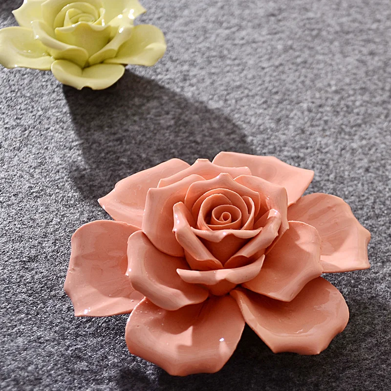 Nordic style Creative ceramic flowers Rose tea flower decorative arts and crafts, wall decorations  room decoration kids room 3